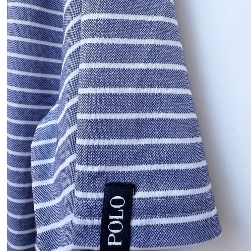 Polo Golf Ralph Lauren Striped Polo Shirt Mens XL Blue White PGA League NWT